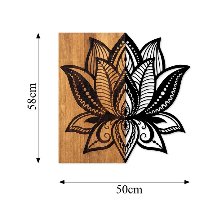Wallity Lotus 10 Escultura de pared en Nogal y Negro Wallity Lotus 10 Escultura de pared en Nogal y Negro